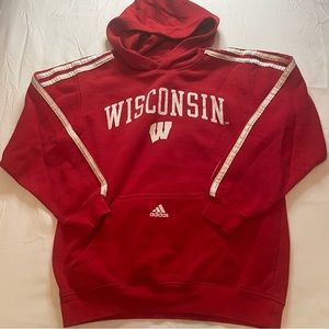 Adidas WISCONSIN BADGERS Red Hoodie Sweatshirt NCAA Youth Medium